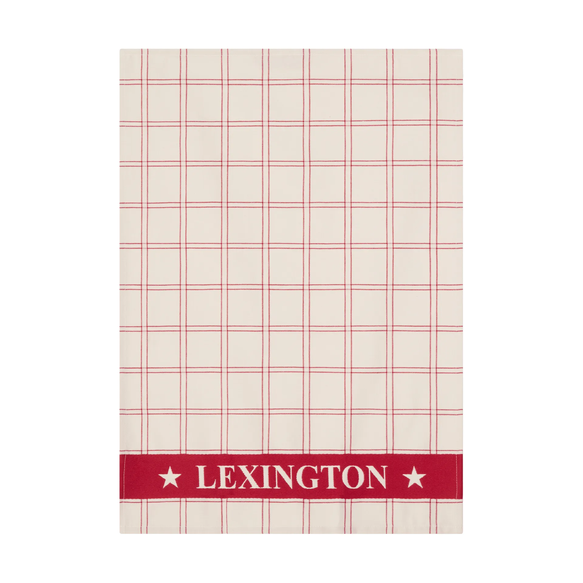 Jacquardvævet bomuldsviskestykke, Red-white, 50x70 cm Lexington