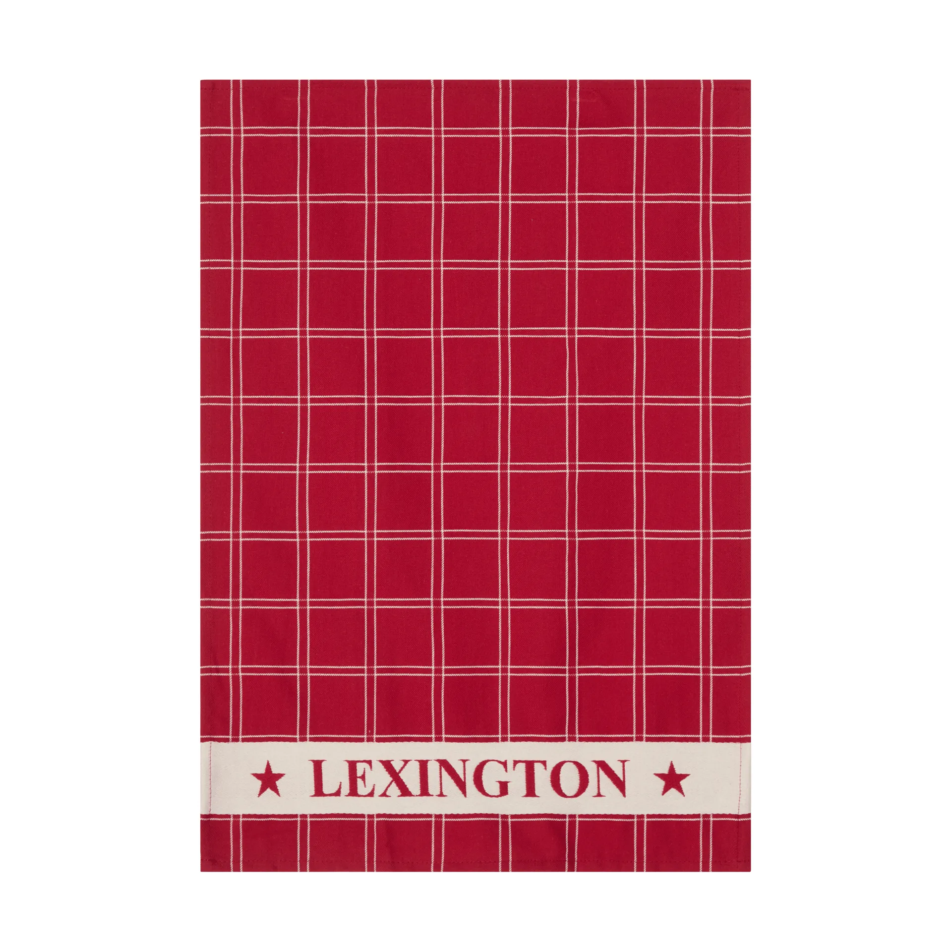 Jacquardvævet bomuldsviskestykke, Red-white, 50x70 cm Lexington