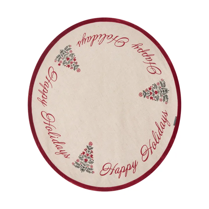 Jute Cotton Christmas Tree juletræstæppe Ø110 cm - Natural-red - Lexington