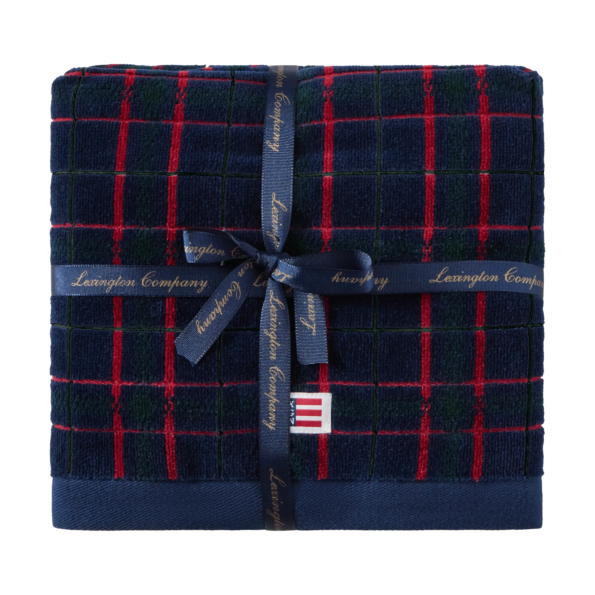 Lexington Lexington checked håndklæde 2-pak Navy-green, 50x70 cm