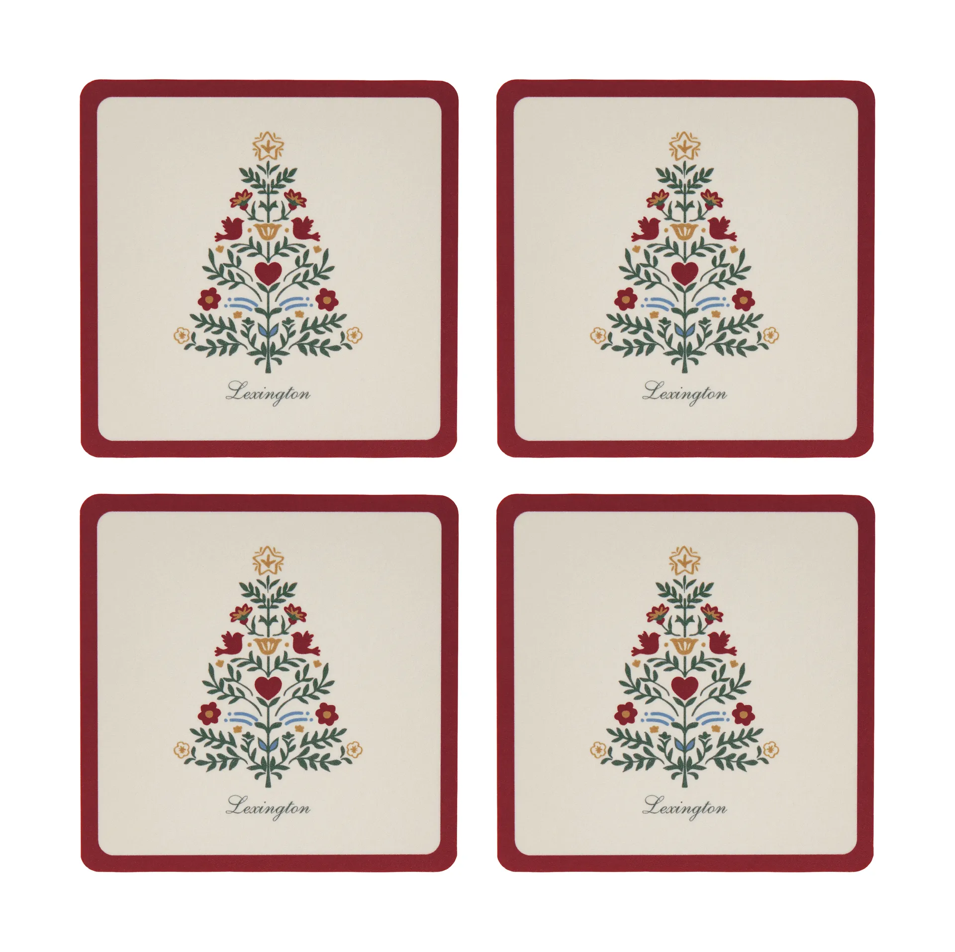 Lexington Lexington laminerede glasunderlag Red-light beige, 9x9 cm, 4-pak