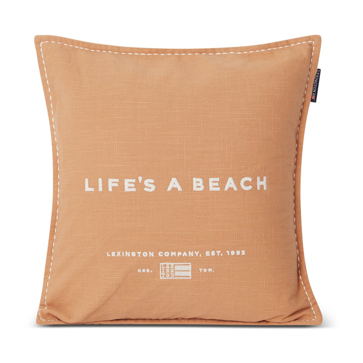 Lexington Life’s A Beach Embroidered pudebetræk 50×50 cm Beige/Hvid