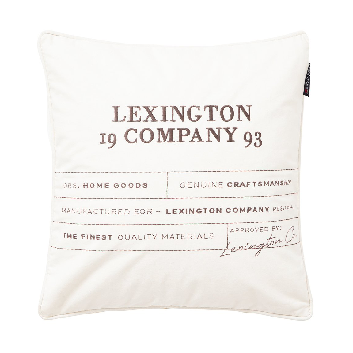 Lexington Logo Organic Cotton Canvas pudebetræk 50×50 cm White