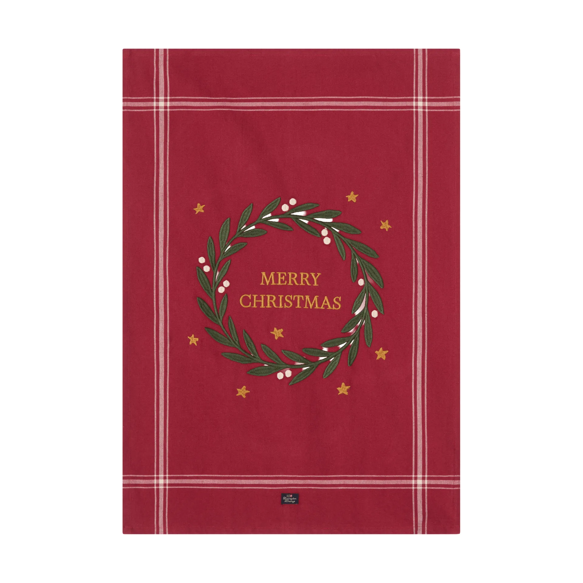 Merry Christmas Org Cotton viskestykke 50x70 cm, Red-Light beige Lexington