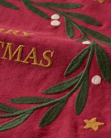 Merry Christmas Org Cotton viskestykke 50x70 cm - Red-Light beige - Lexington