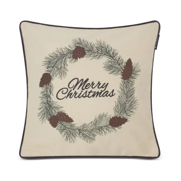 Merry Christmas Wool Mix pudebetræk 50x50 cm - White/Green/Beige - Lexington