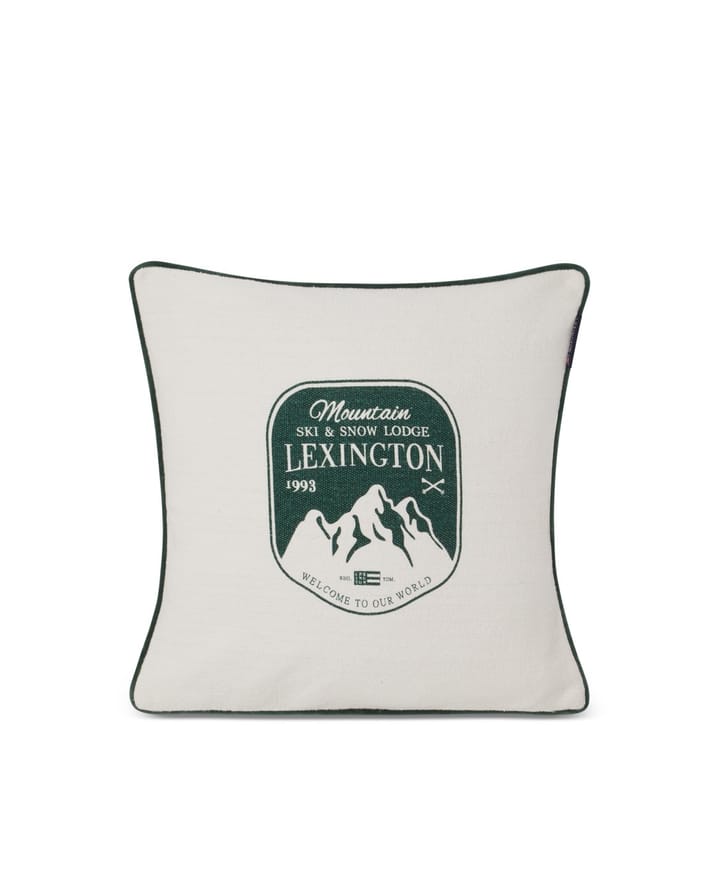 Mountain Logo pudebetræk 50x50 cm - Hvid-grøn - Lexington