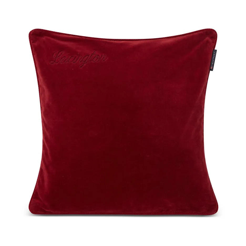 Organic Cotton Velvet pudebetræk 50x50 cm, Red Lexington