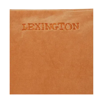Patched Organic Cotton Velvet pudebetræk 50x50 cm - Mustard/Light beige - Lexington