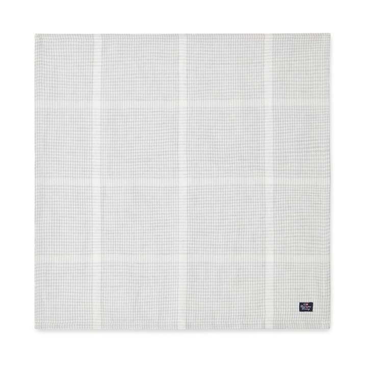 Pepita Check Cotton Linen borddug 50x50 cm - White/Light gray - Lexington