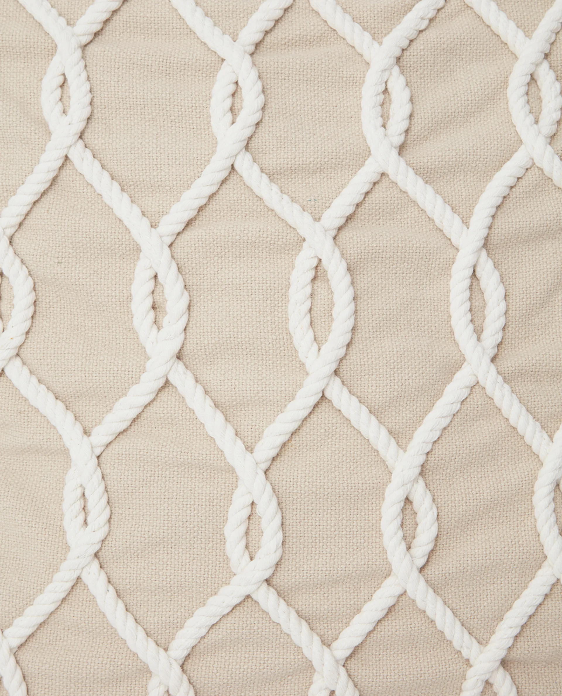 Rope Deco Canvas pudebetræk 50x50 cm, Lysbeige/Hvid Lexington