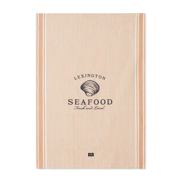 Seafood Striped & Printed viskestykke 50x70 cm - Beige/Hvid - Lexington