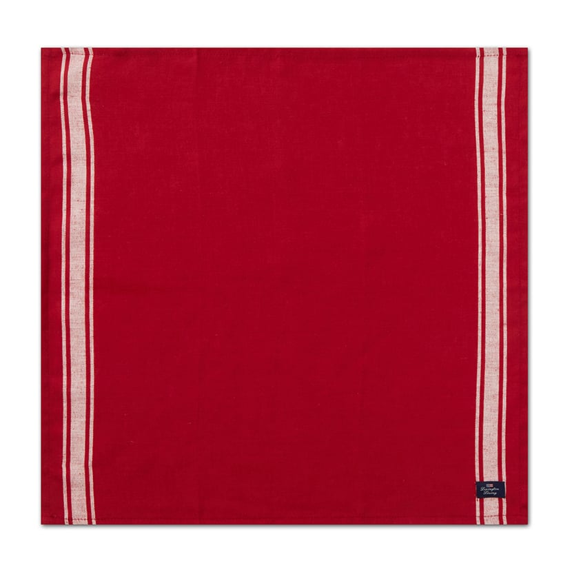 Lexington Side Striped Cotton Linen serviet 50×50 cm Red/White