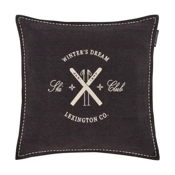 Ski Club økologisk bomuld pudebetræk - Navy-Light beige, 50x50 cm - Lexington