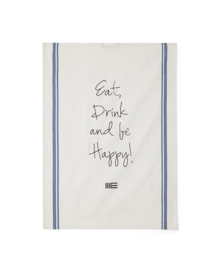 Spis Broderet køkkenhåndklæde 50x70 cm - Hvid-blå - Lexington
