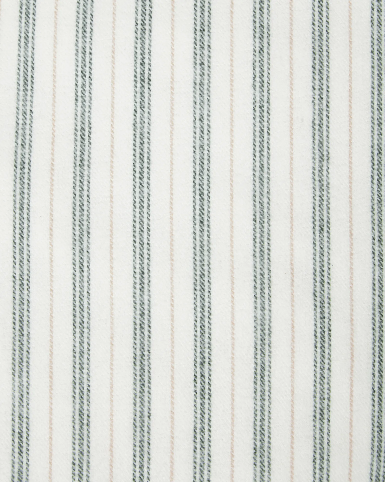 Stripe cotton flannel pudebetræk, White-green-beige, 50x60 cm Lexington
