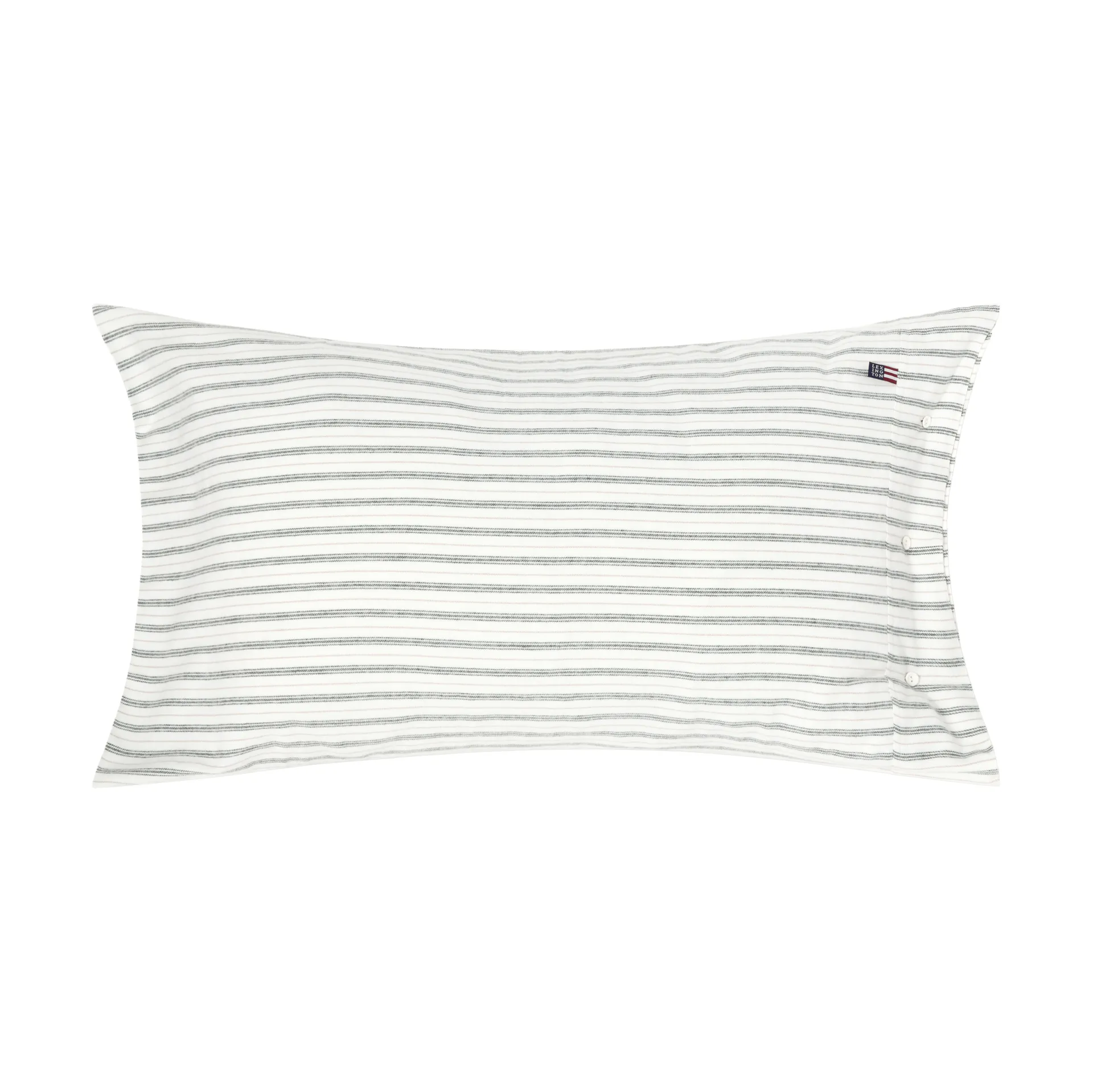 Lexington Stripe cotton flannel pudebetræk White-green-beige, 50x90 cm