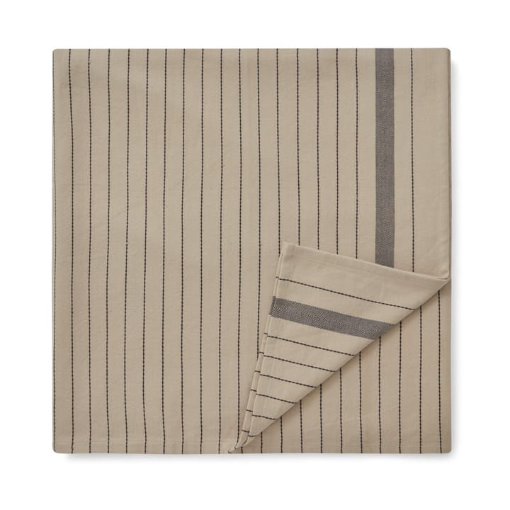 Striped Organic Cotton borddug 150x250 cm, Beige/Dark gray Lexington
