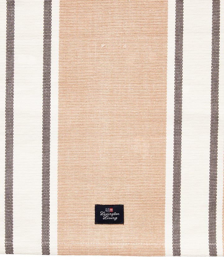 Striped Organic Cotton løber 50x250 cm, White-beige Lexington