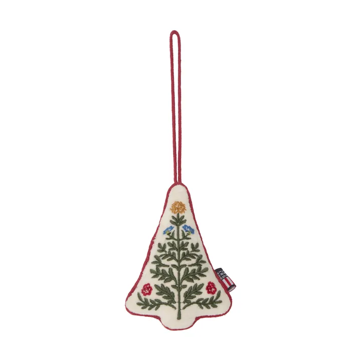 Tree økologisk bomuldsfløjl juleophæng - Multi, 9x13x3 cm - Lexington