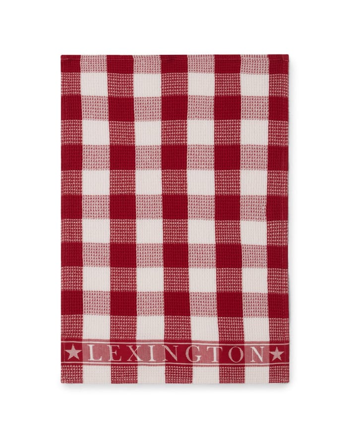 Vaffel køkkenhåndklæde 45x70 cm - Rød-hvid - Lexington
