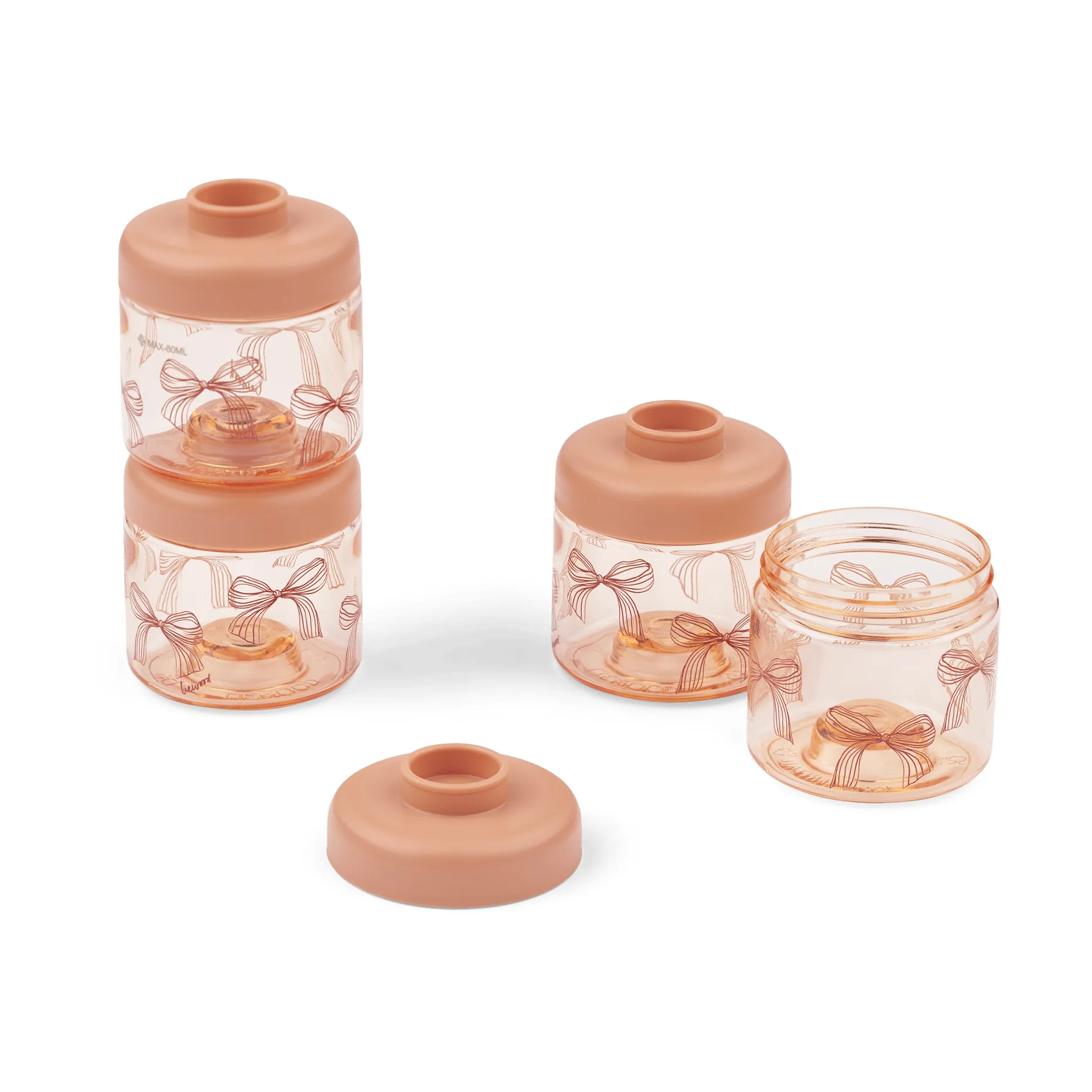 Liewood Dominique babymadsdåser 100 ml 4-pak Bows-Pale Tuscany