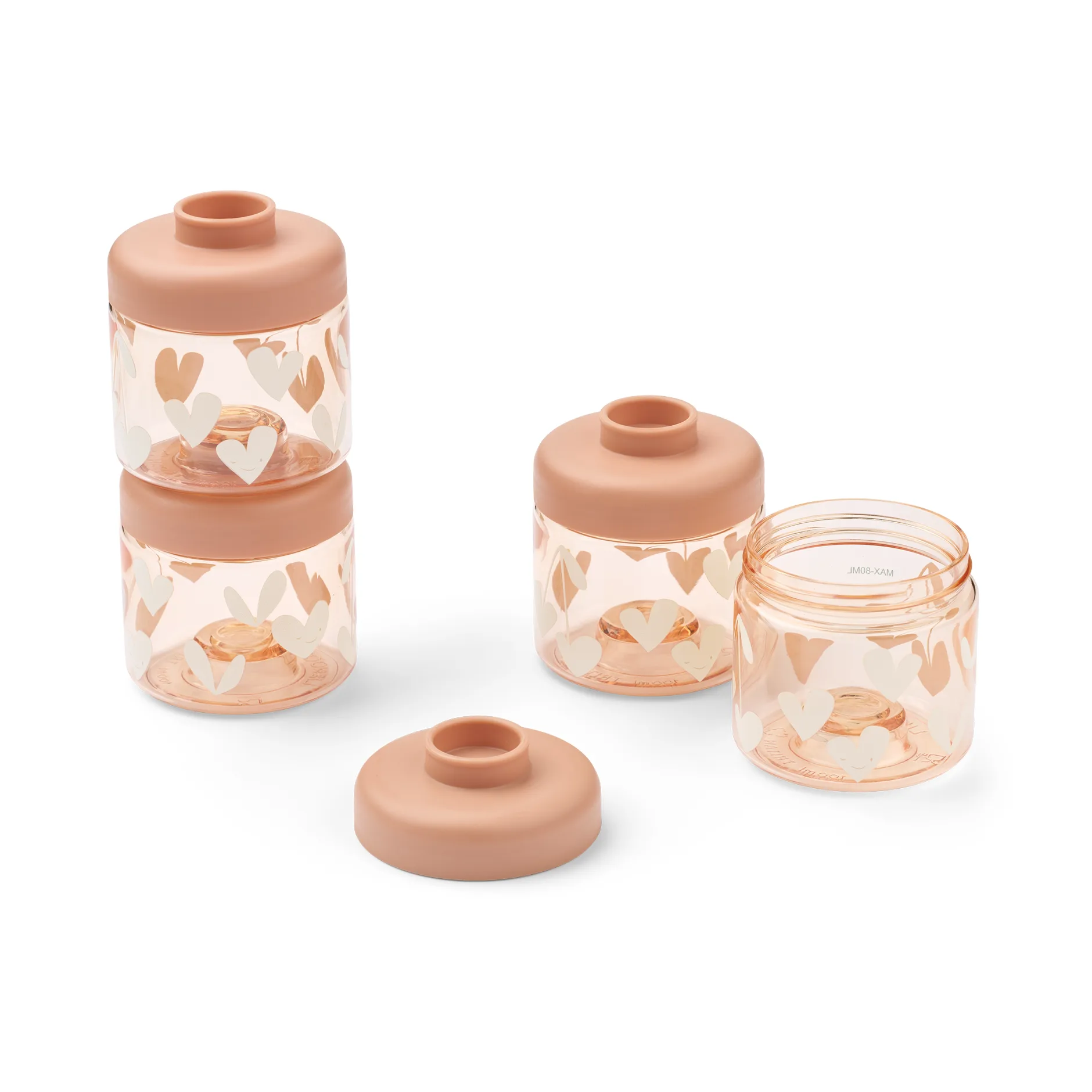 Liewood Dominique babymadsdåser 100 ml 4-pak Sweethearts-pale tuscany