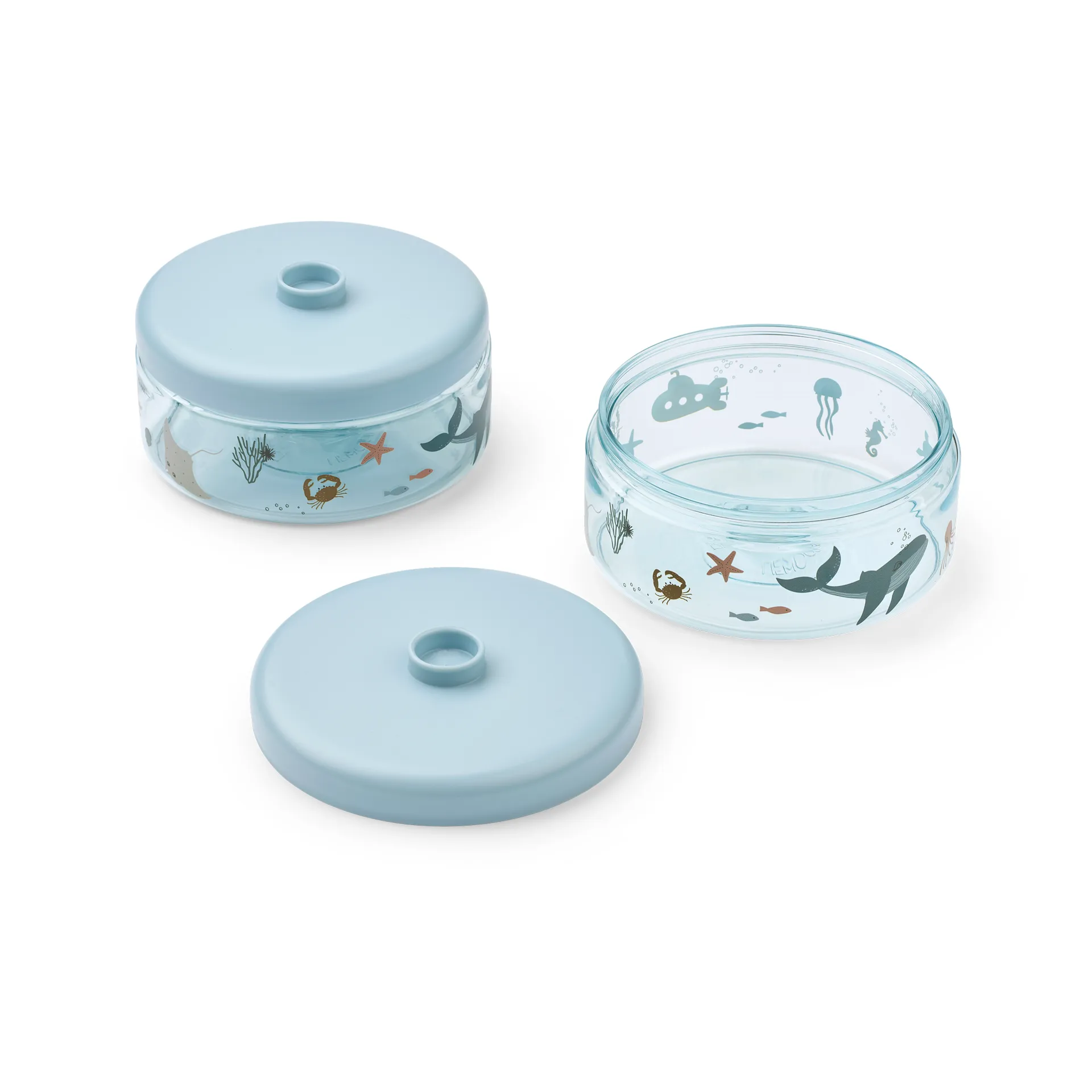Dominique babymadsglas 500 ml 2-pak, Sea creature-sandy Liewood