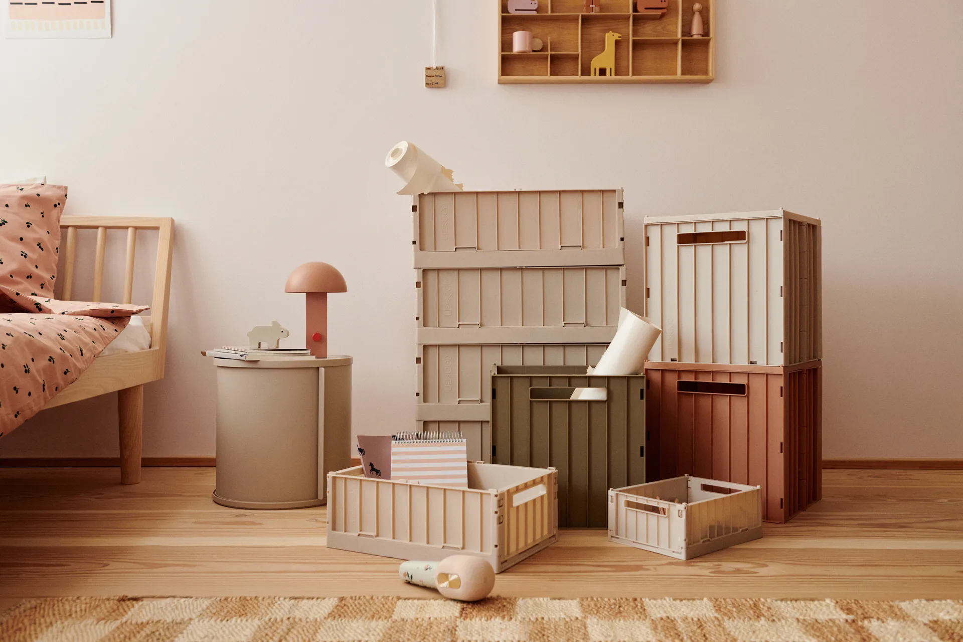 Elijah opbevaringsboks med låg 31x31 cm, Oat Liewood