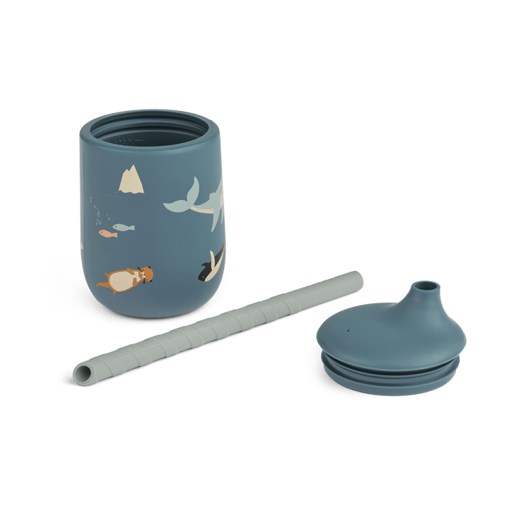 Ellis printed sippy cup tudkop med sugerør 23 cl, Arctic Sea-Ocean view Liewood