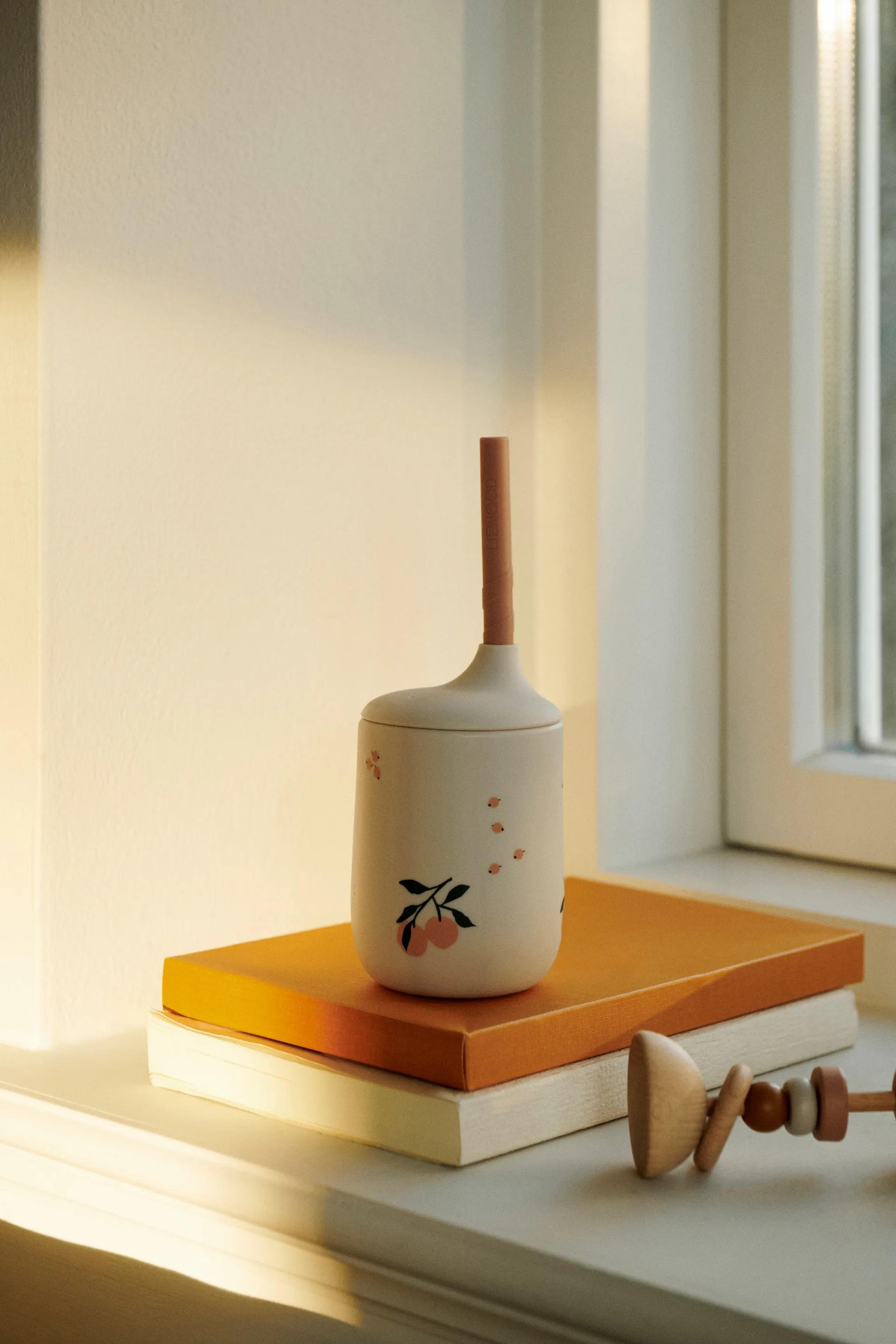 Ellis printed sippy cup tudkop med sugerør 23 cl, Peach-Sea shell mix Liewood