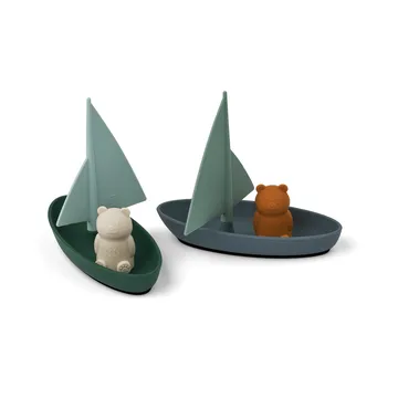 Ensley badelegetøj både 2 dele - Whale blue multi mix - Liewood