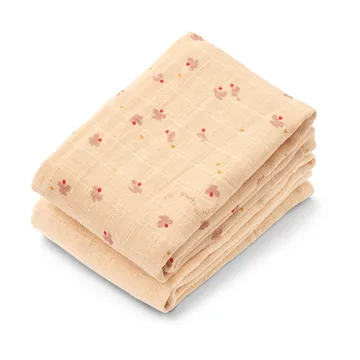 Lewis muslin tæppe 2-pack 65x65 cm - Mini butterfly-apple blossom mix - Liewood