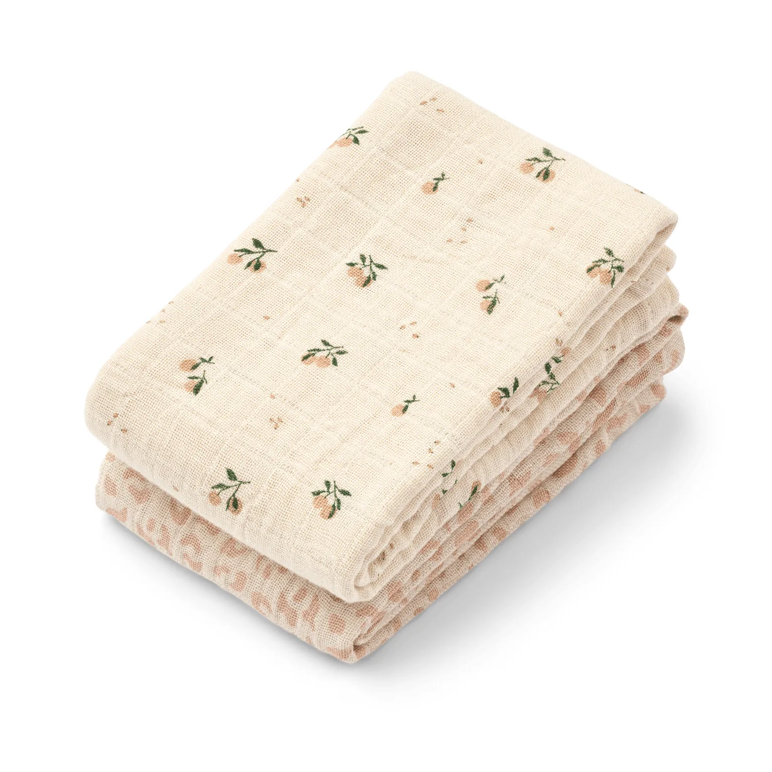 Lewis muslin tæppe 2-pack 65x65 cm, Mini leo-Mini peach mix Liewood