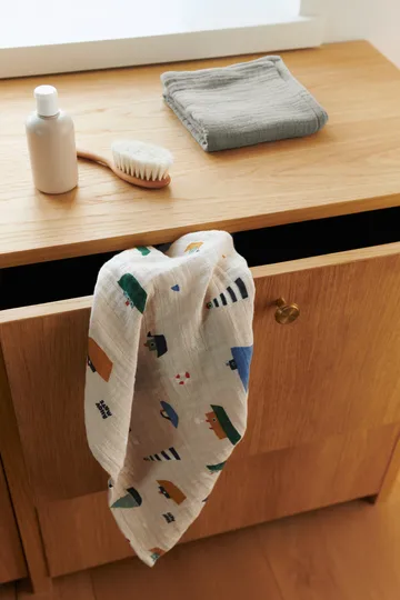 Lewis muslin tæppe 2-pack 65x65 cm - Sailing-dove blue mix - Liewood