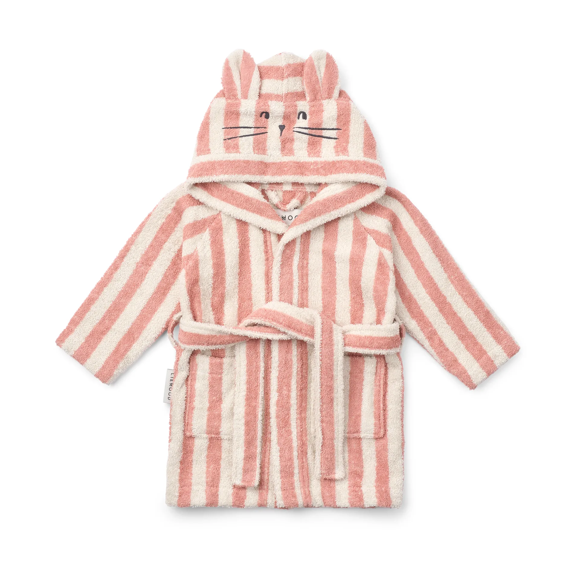 Lily badekåbe coral blush creme de la creme stripe, 5-6 år Liewood
