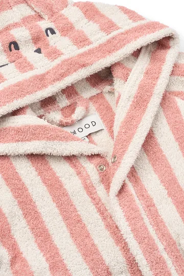 Lily badekåbe coral blush creme de la creme stripe - 7-8 år - Liewood