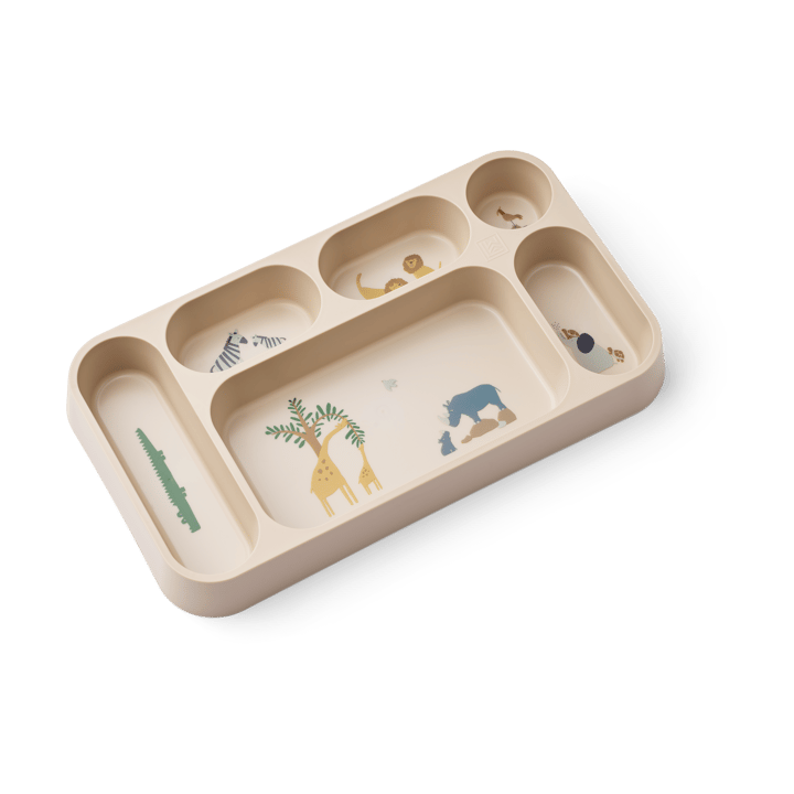 Mosu tallerken med 6 rum 17x30 cm - All together-Sandy - Liewood
