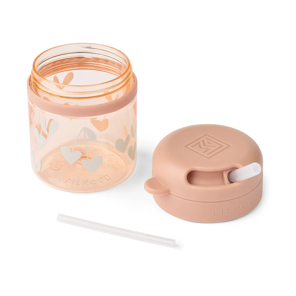 Pavia krus med sugerør 28 cl, Sweethearts-pale tuscany Liewood