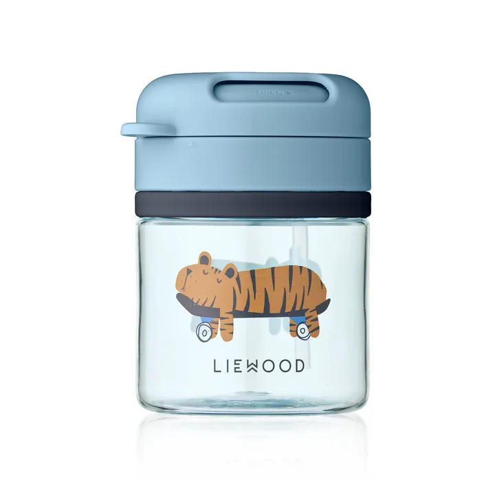 Pavia krus med sugerør - Fun-beach blue, 28 cl - Liewood
