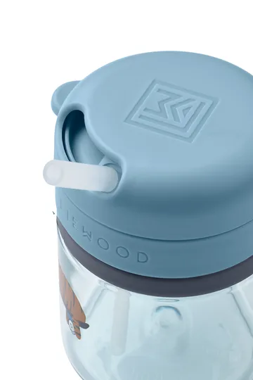 Pavia krus med sugerør - Fun-beach blue, 28 cl - Liewood