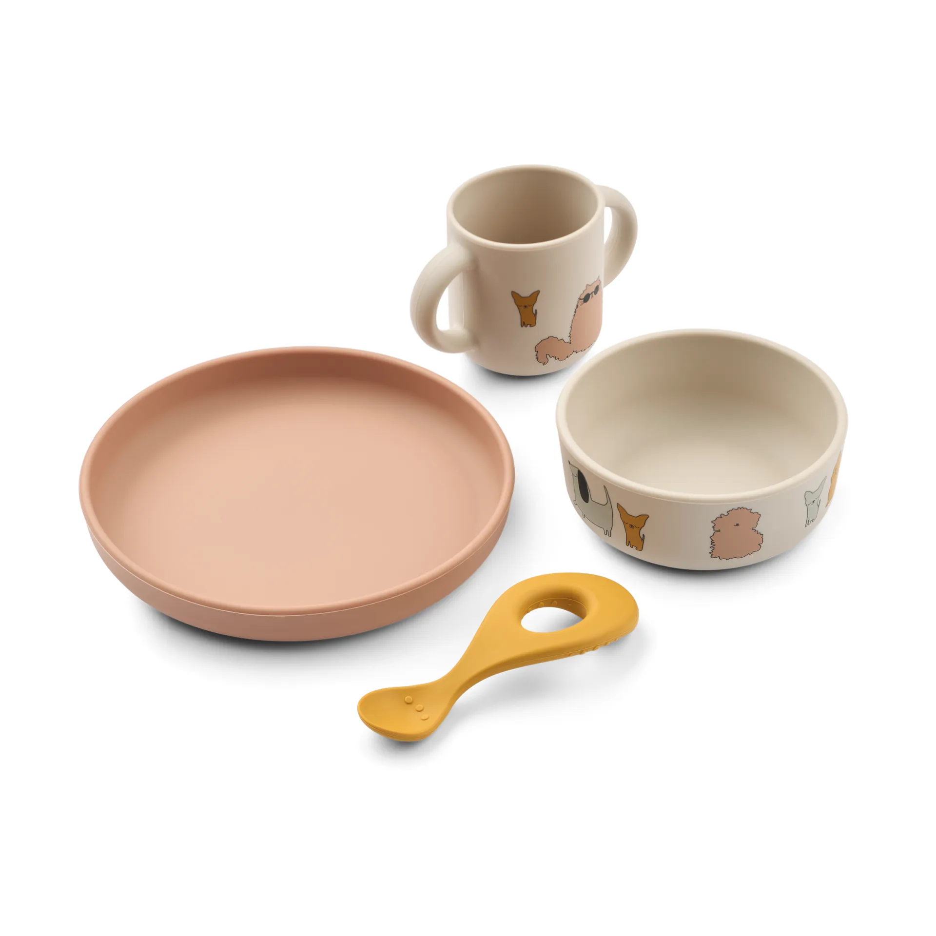 Vivi printed servicesæt 4 dele, Cats and Dogs-Sandy Liewood