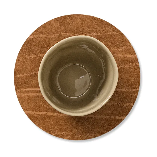 Buffalo vendbar glasbrik, cirkel 1 stk., sort-natur LIND DNA