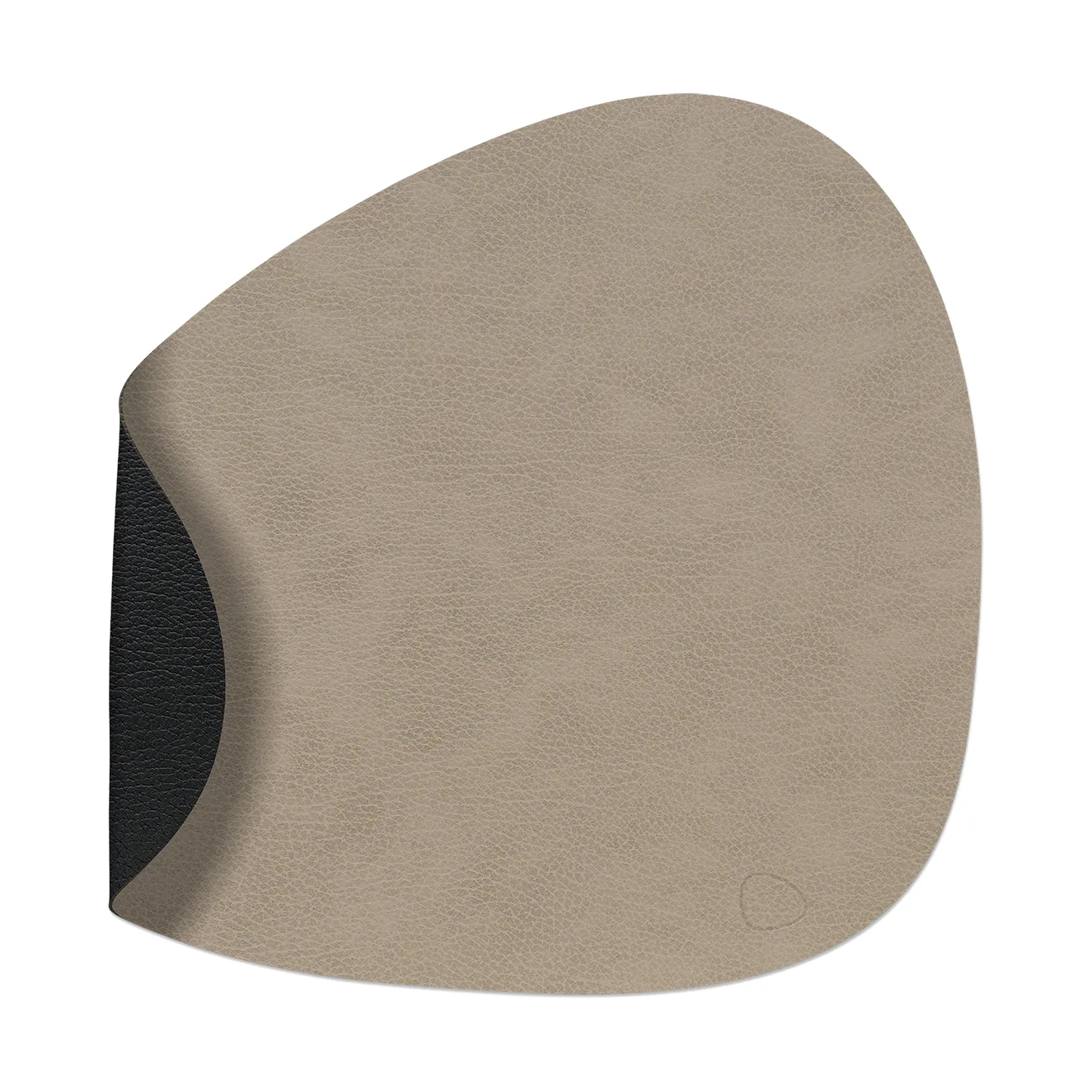 Bull vendbar dækkeserviet, curve L 1 stk., Warm grey/Black, 44x37 cm LIND DNA