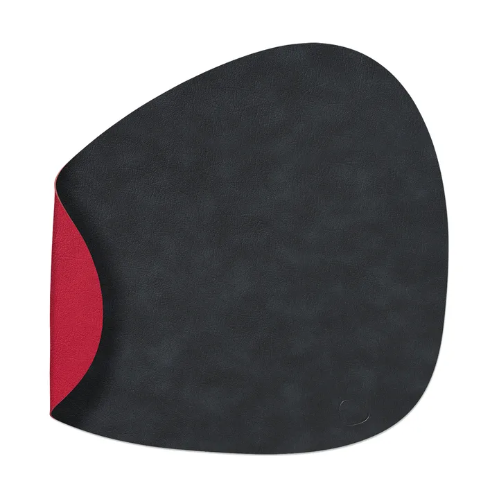 Cloud dækkeserviet vendbar curve L 1 stk. - Black/Red, 44x37 cm - LIND DNA