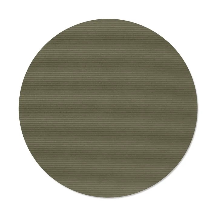 Corduroy dækkeserviet - Army green, circle, L, Ø38 cm - LIND DNA