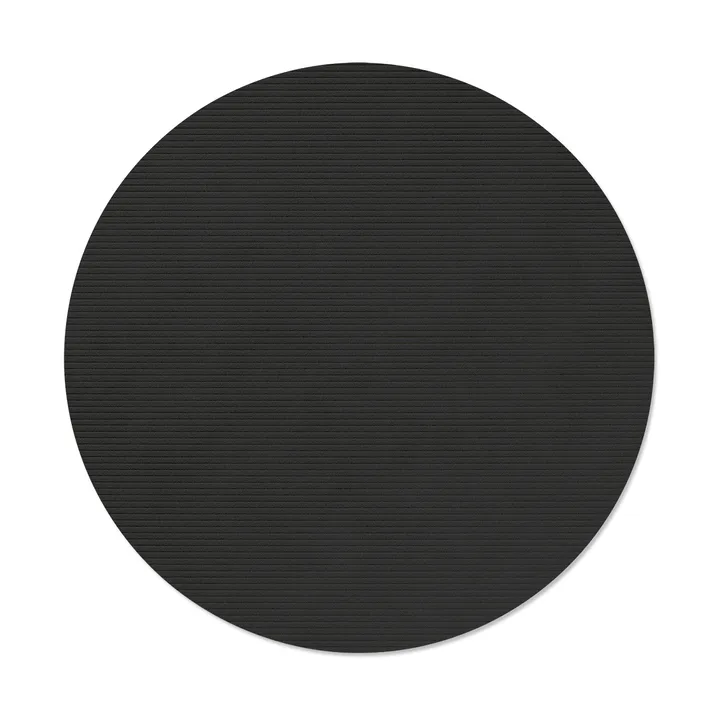 Corduroy dækkeserviet - Black ink, circle, L, Ø38 cm - LIND DNA