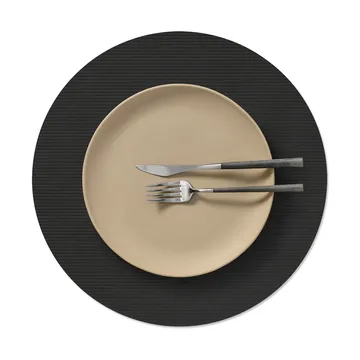 Corduroy dækkeserviet - Black ink, circle, L, Ø38 cm - LIND DNA