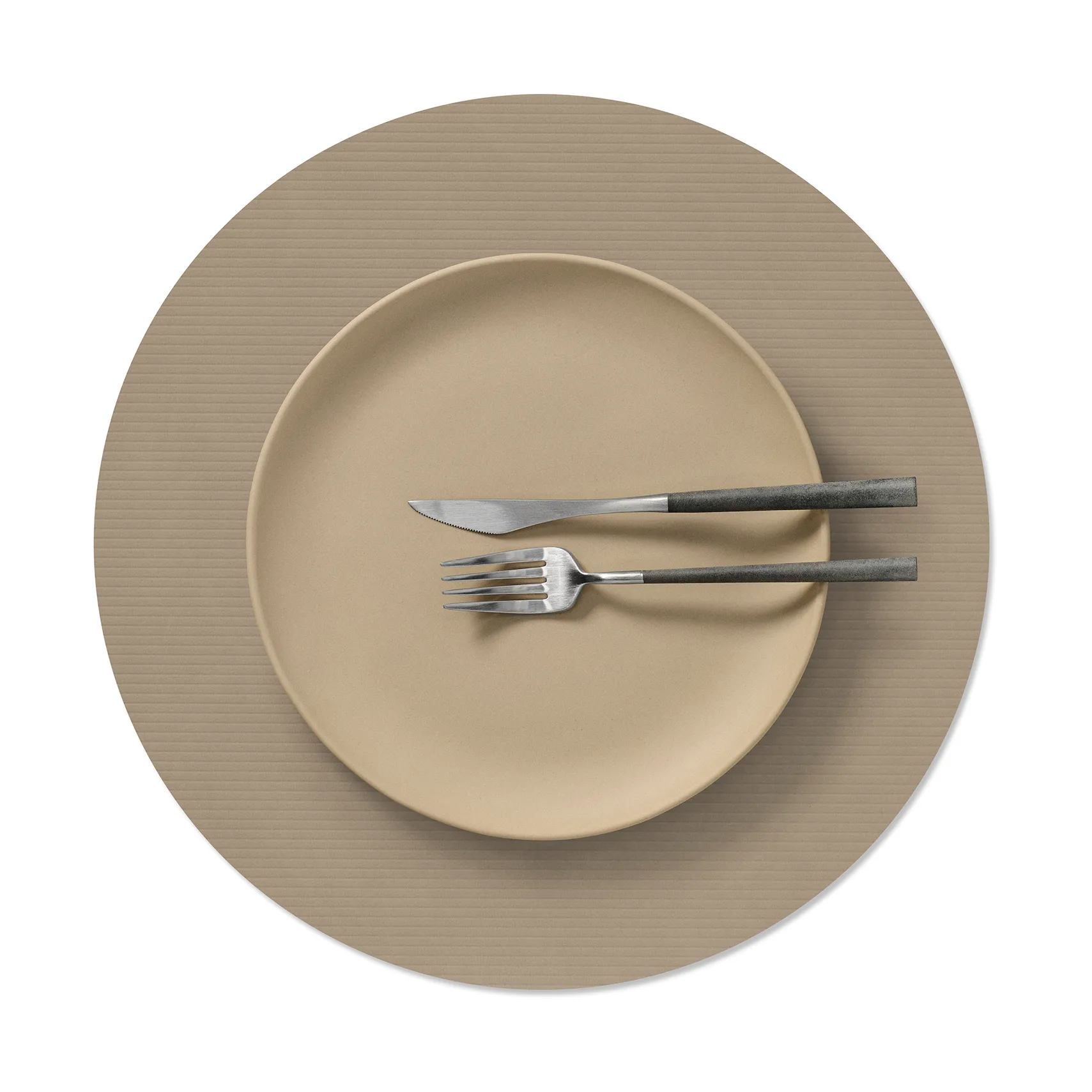 Corduroy dækkeserviet, Clay brown, circle, L, Ø38 cm LIND DNA