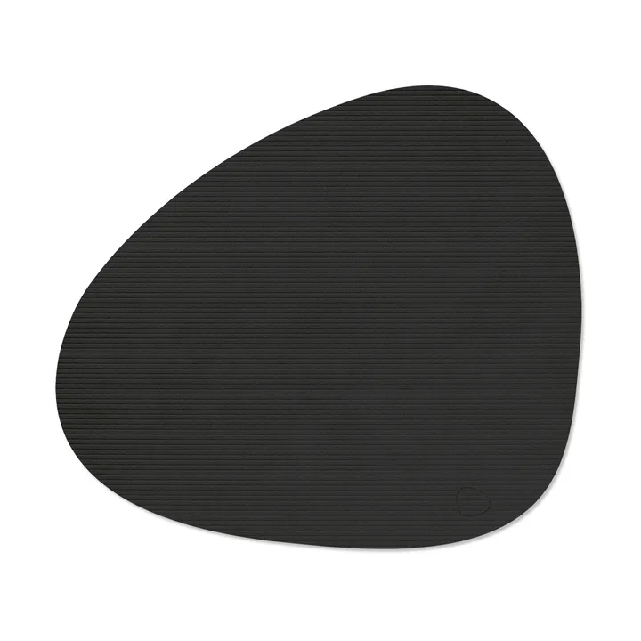 Corduroy dækkeserviet curve L - Black ink, 44x37 cm - LIND DNA